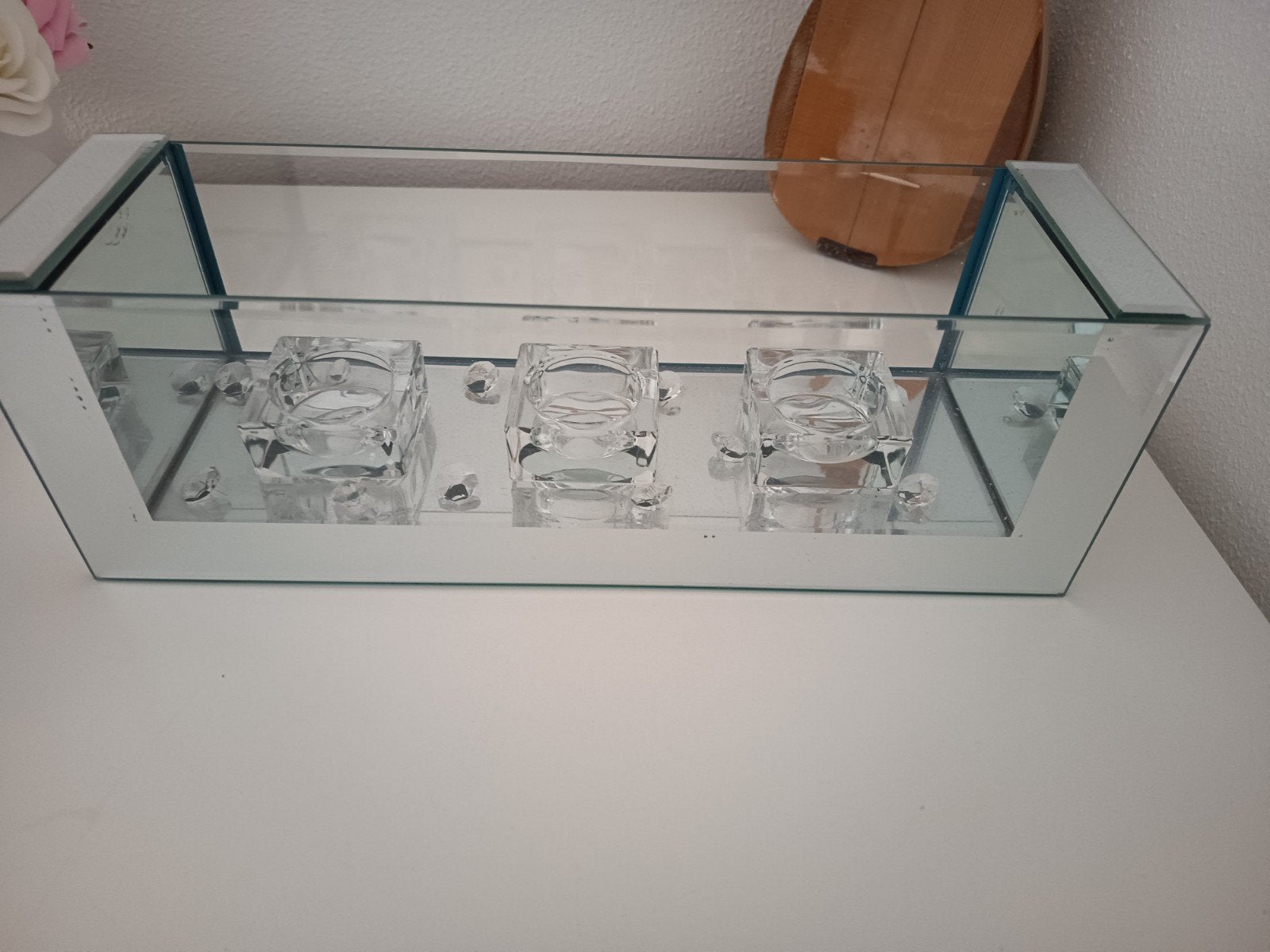 glazen waxinelichtjes houder, Ophalen of Verzenden, Glas, Waxinelichthouder