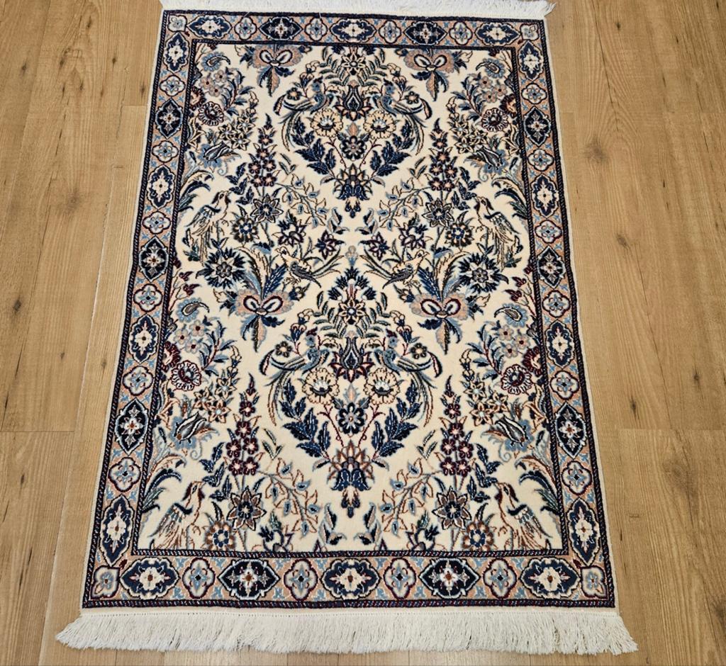 Vintage handgeknoopt perzisch tapijt nain 9la 135x88