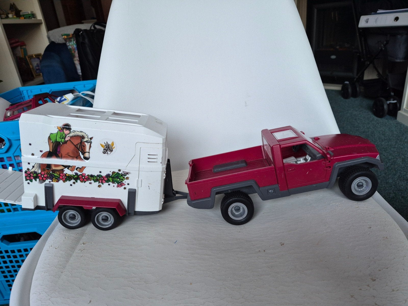 Schleich Auto met trailer, Ophalen of Verzenden, Zo goed als nieuw