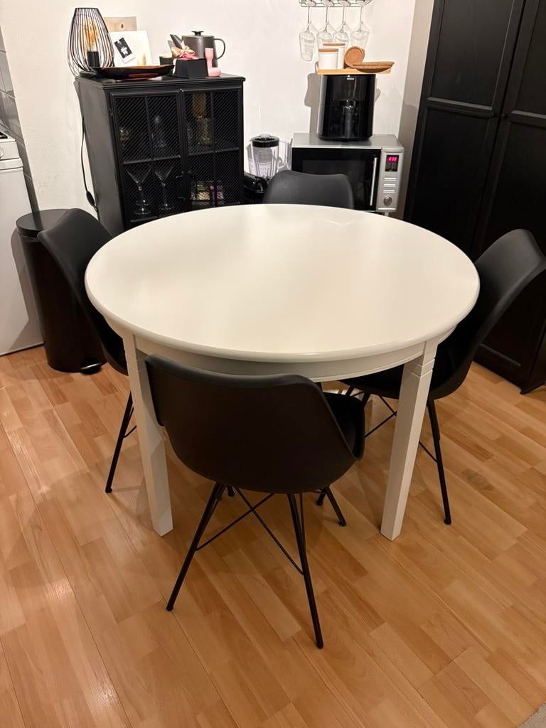 Eettafel wit, Huis en Inrichting, Tafels | Eettafels, Ophalen, 100 tot 150 cm, Jysk, Rond