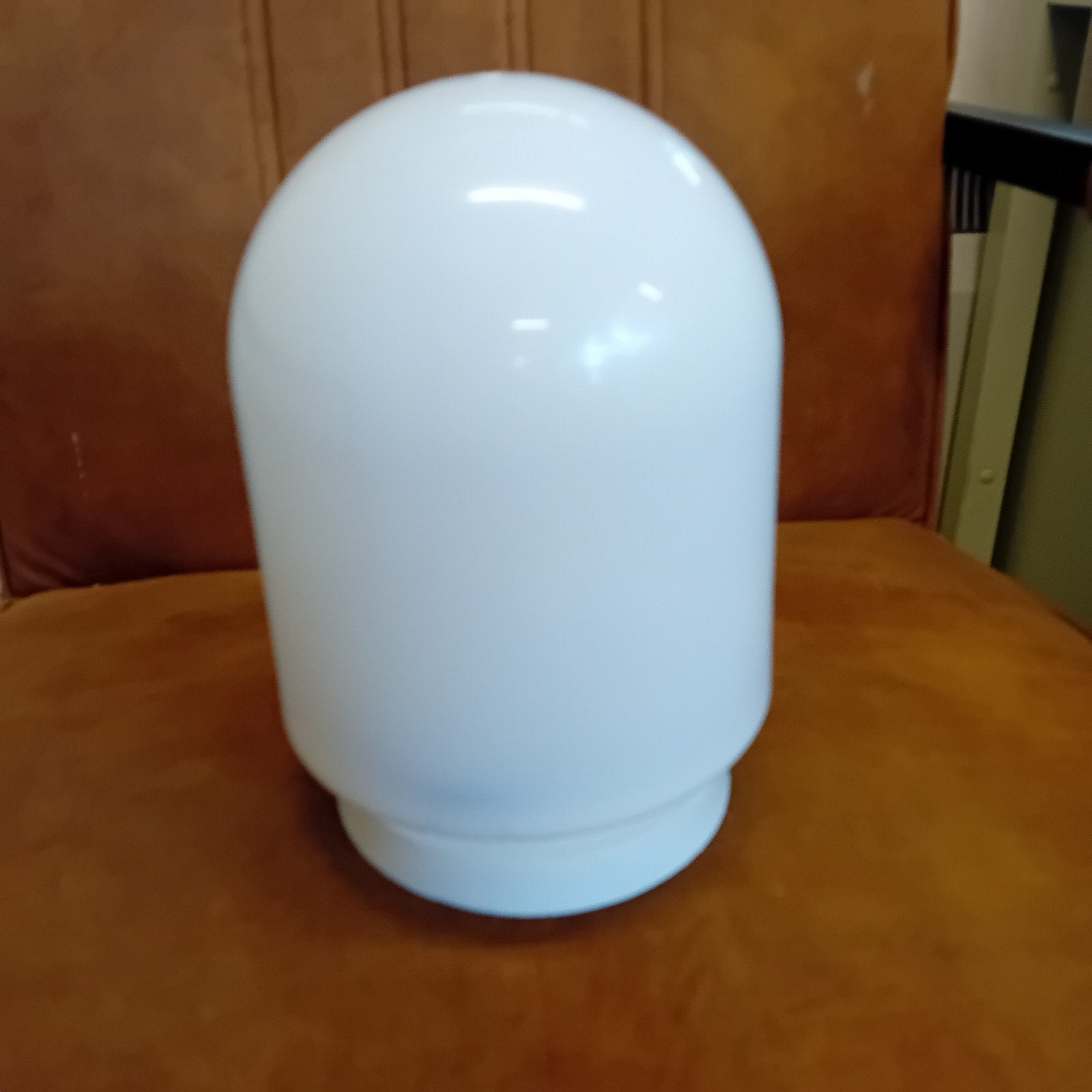 Witte bolvormige lampenkap, melkglas, Verzenden, Zo goed als nieuw, Glas, Wit