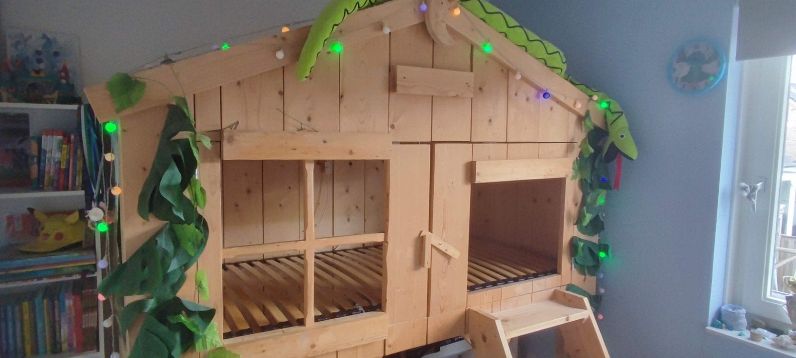 Zelfgemaakt boomhut bed van steigerhout, Kinderen en Baby's, Ophalen, Hoogslaper