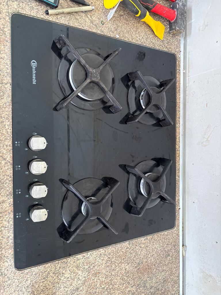 Bauknecht TGT 5460 SW Gasfornuis - 4 Pitten, Ophalen, Gebruikt, 4 kookzones, Inbouw
