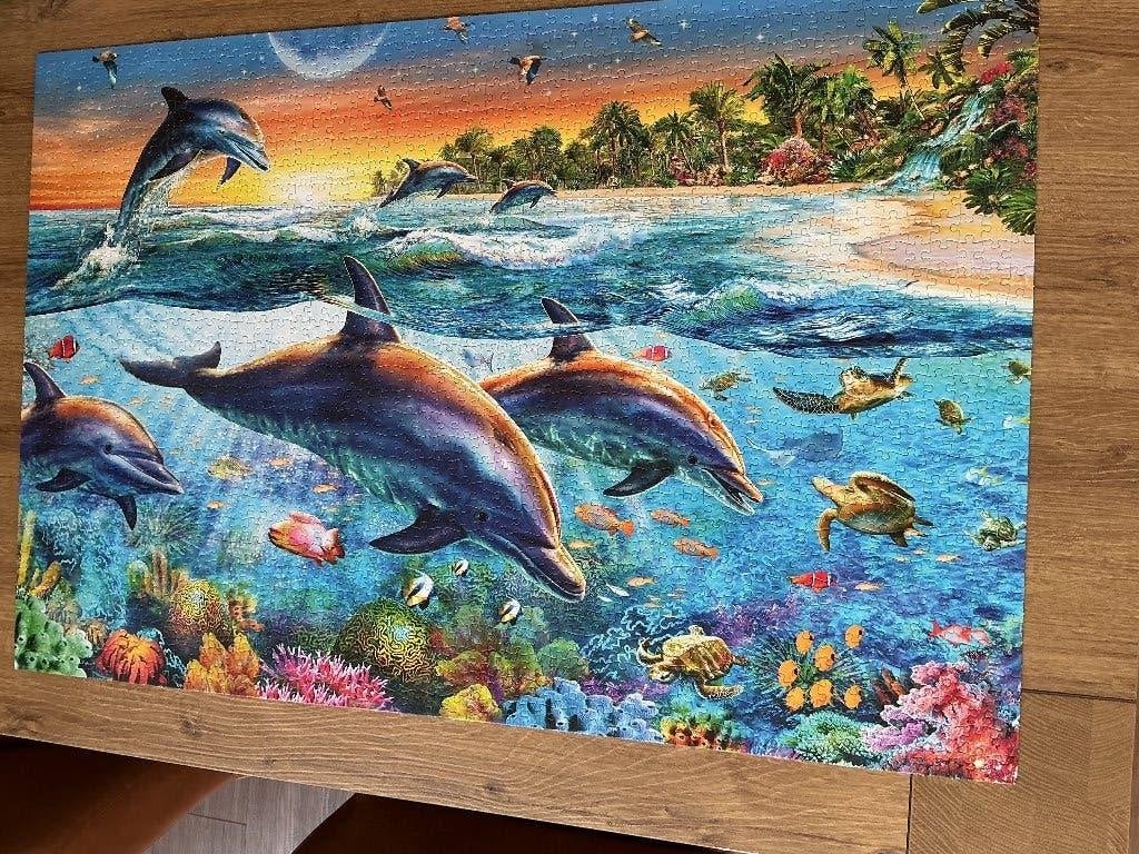 Jumbo Legpuzzel Dolphin Bay 1500 stukjes, Ophalen of Verzenden, 500 t/m 1500 stukjes, Zo goed als nieuw, Legpuzzel