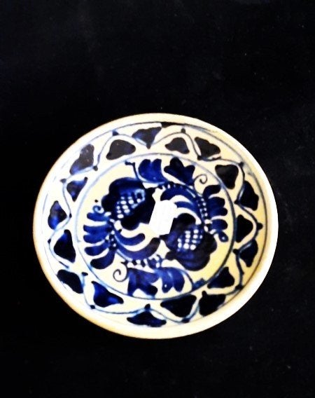 Vintage Korond wandbordje (Ø 13,5 cm) – Handgeschilderd (220, Ophalen, Zo goed als nieuw, Steen/keramiek, Wandbord of Wandpaneel