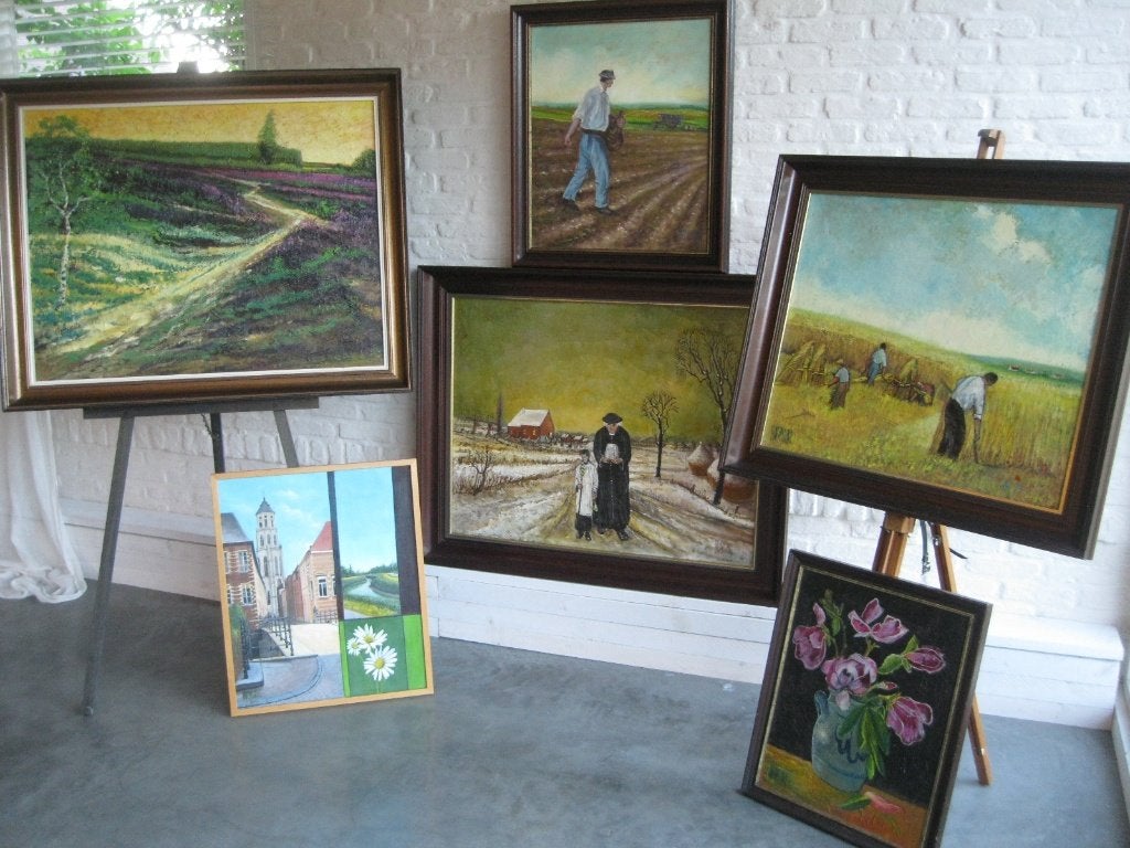 Schilderijen Louis Moeyersons, Ophalen, Doek, Olieverf, Klassiek