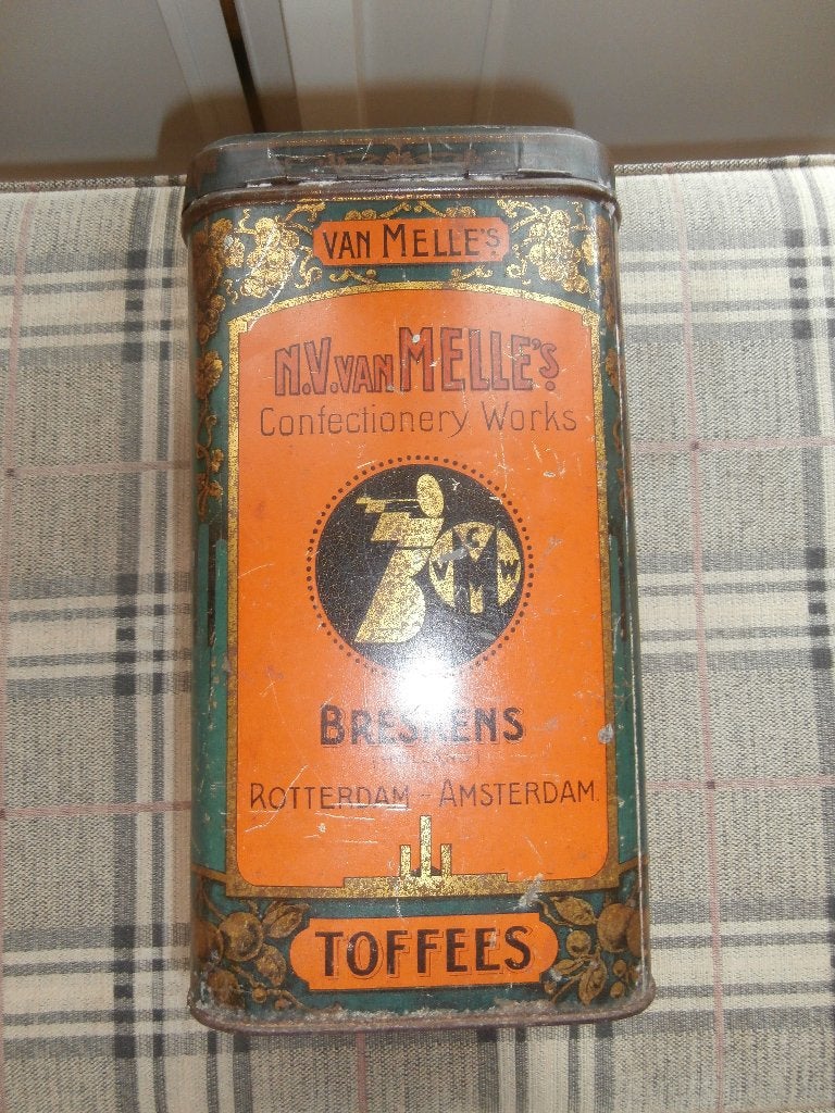 Zeer oude  Melle blik, Verzamelen, Ophalen of Verzenden, Gebruikt, Overige, Overige merken
