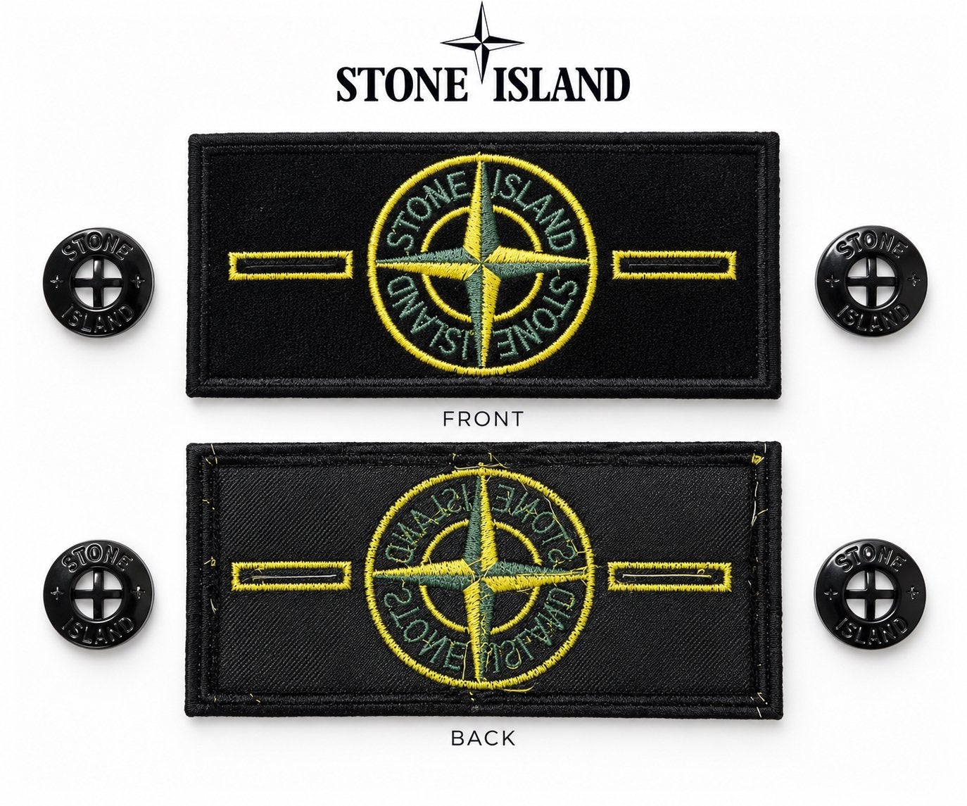 Stone Island Badge Label nieuw Groen Compass + 2 Knopen, Ophalen of Verzenden, Nieuw