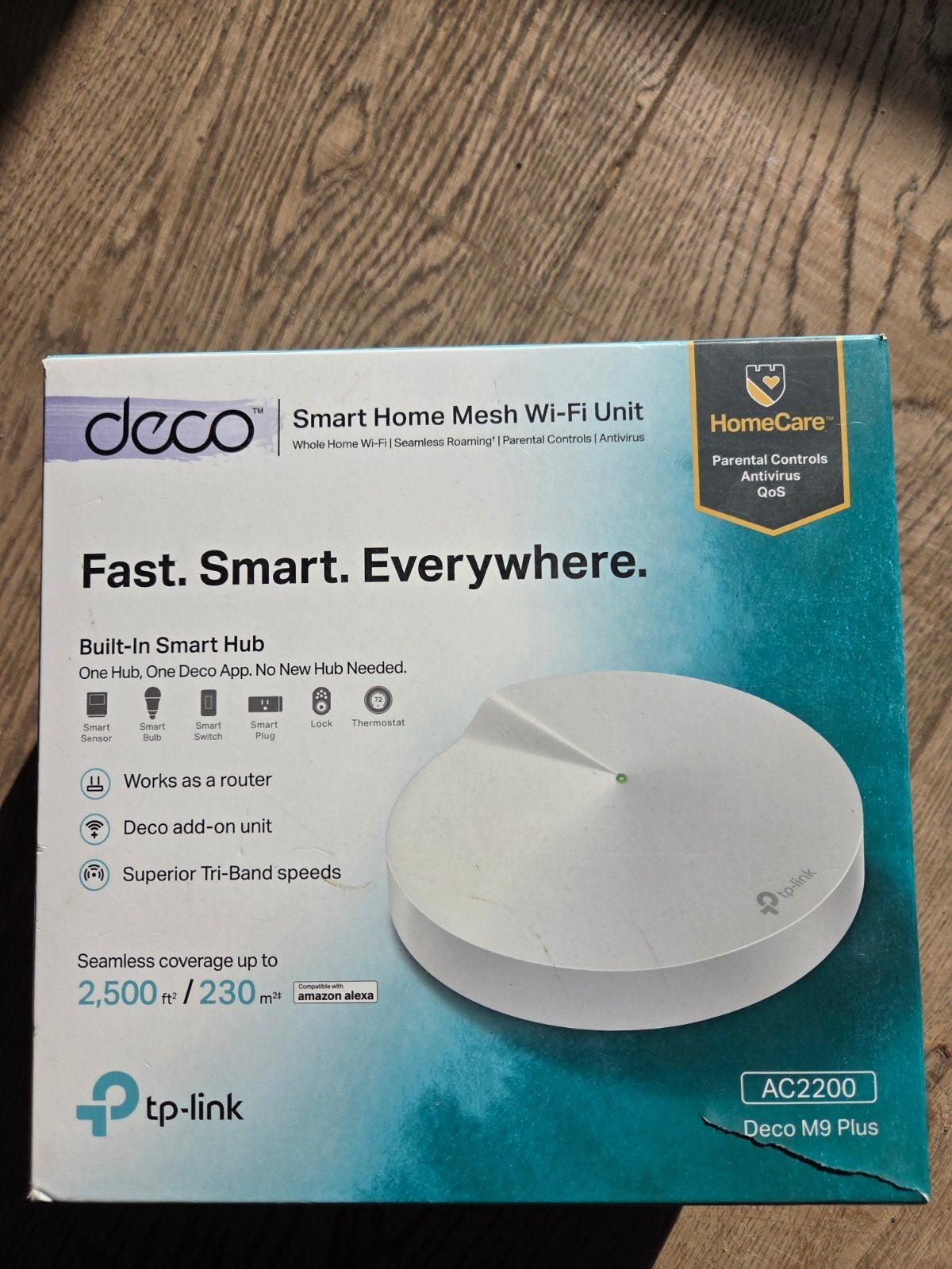 TP-Link Deco M9 Plus AC2200 Smart Home Mesh Wi-Fi Unit, Computers en Software, Ophalen of Verzenden, Zo goed als nieuw, Router