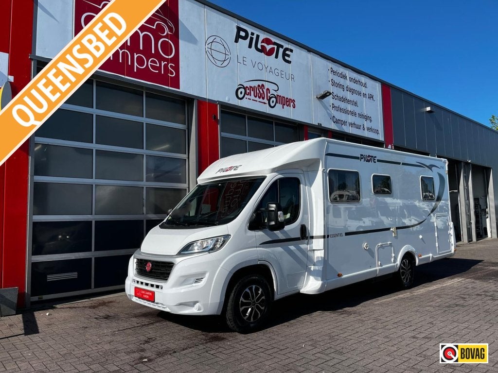 Pilote P740C Queensbed, Camper, Kluisje, Ringverwarming, Fiat, 7 tot 8 meter