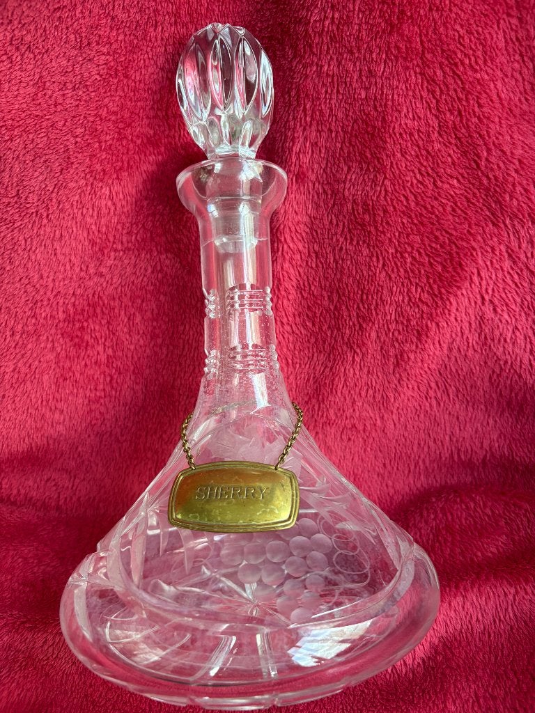 Antieke Kristallen Sherry-decanter – ca. 1850 – 30 cm, Ophalen of Verzenden