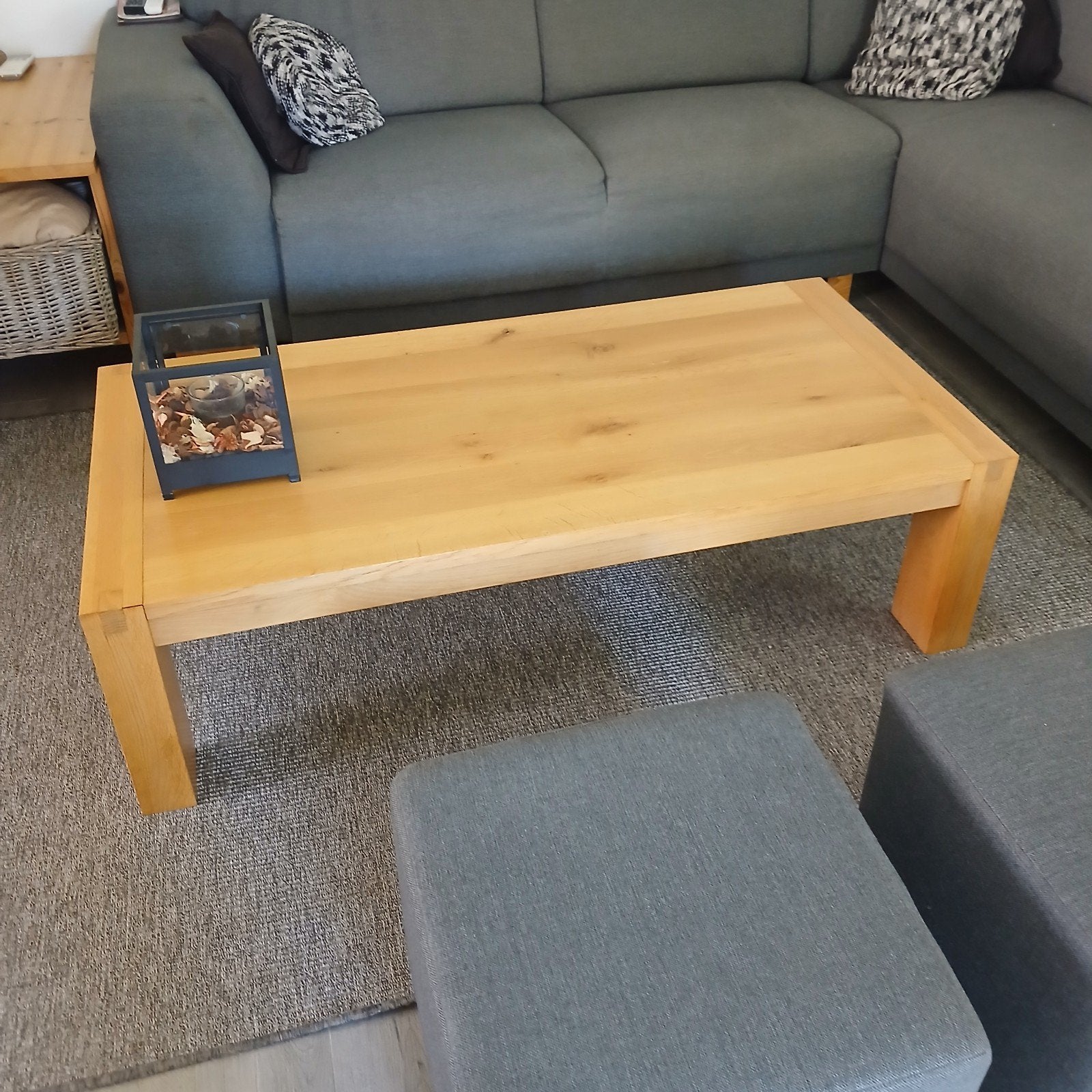 salontafel 142lx71bx40h gedraaide poten massief hout, Ophalen, Rechthoekig, 100 tot 150 cm, 50 tot 100 cm
