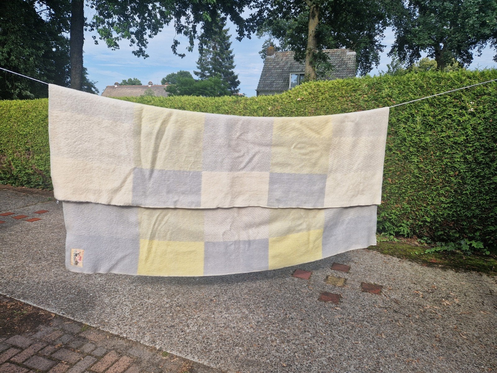 AaBe wollen deken 180x220 cm tweepersoons, Ophalen, Gebruikt, Grijs, 150 tot 200 cm