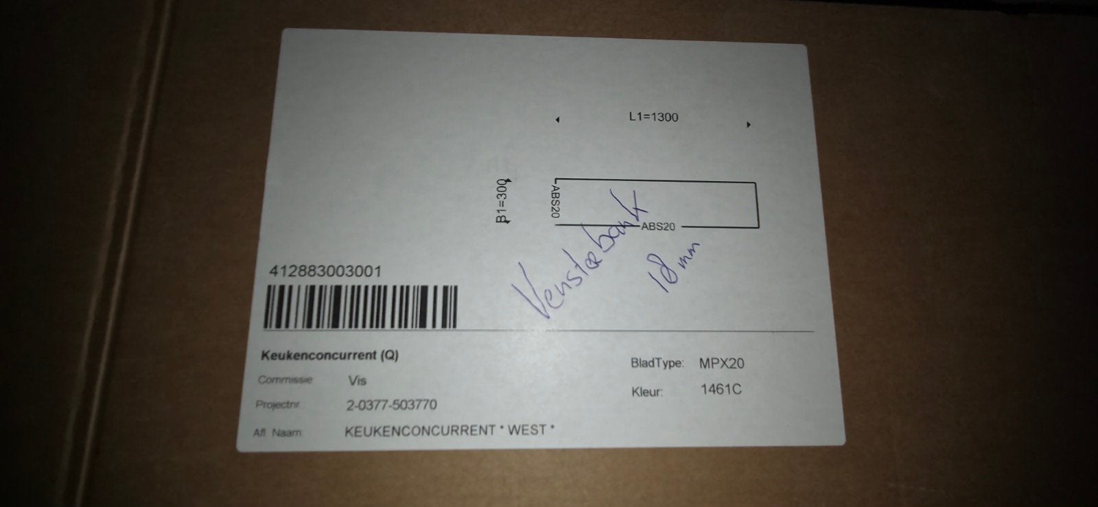 Nieuwe vensterbank - 1300x300x18mm - Keukenconcurrent, Overige typen, Nieuw, Ophalen of Verzenden, Overige materialen