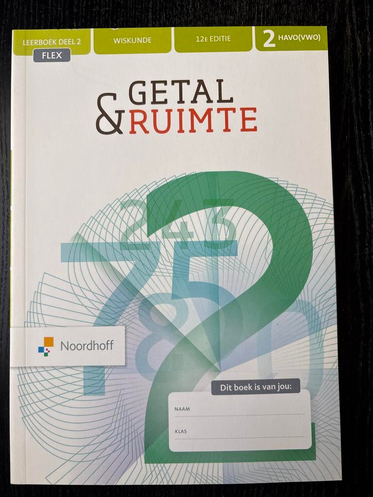 Getal & Ruimte Wiskunde HAVO/VWO deel 2, 12e editie, Boeken, Schoolboeken, Ophalen of Verzenden, Nieuw, HAVO, Wiskunde A