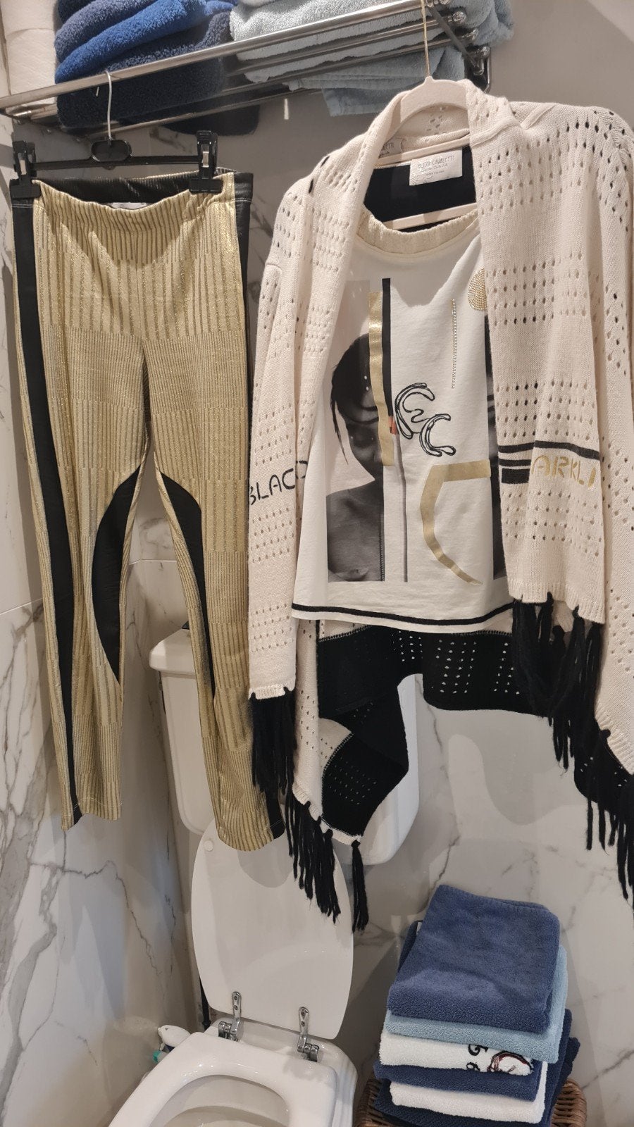 Elisa Cavaletti set: top en legging vest, Kleding | Dames, Maat 38/40 (M), Wit, Ophalen of Verzenden, Zo goed als nieuw