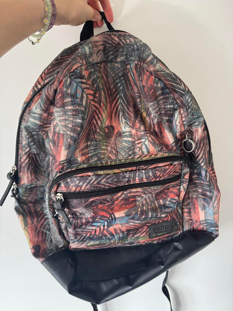 Gratis Rugzak met palmbladeren print, Gebruikt, 25 tot 40 cm, 30 tot 45 cm, Ophalen