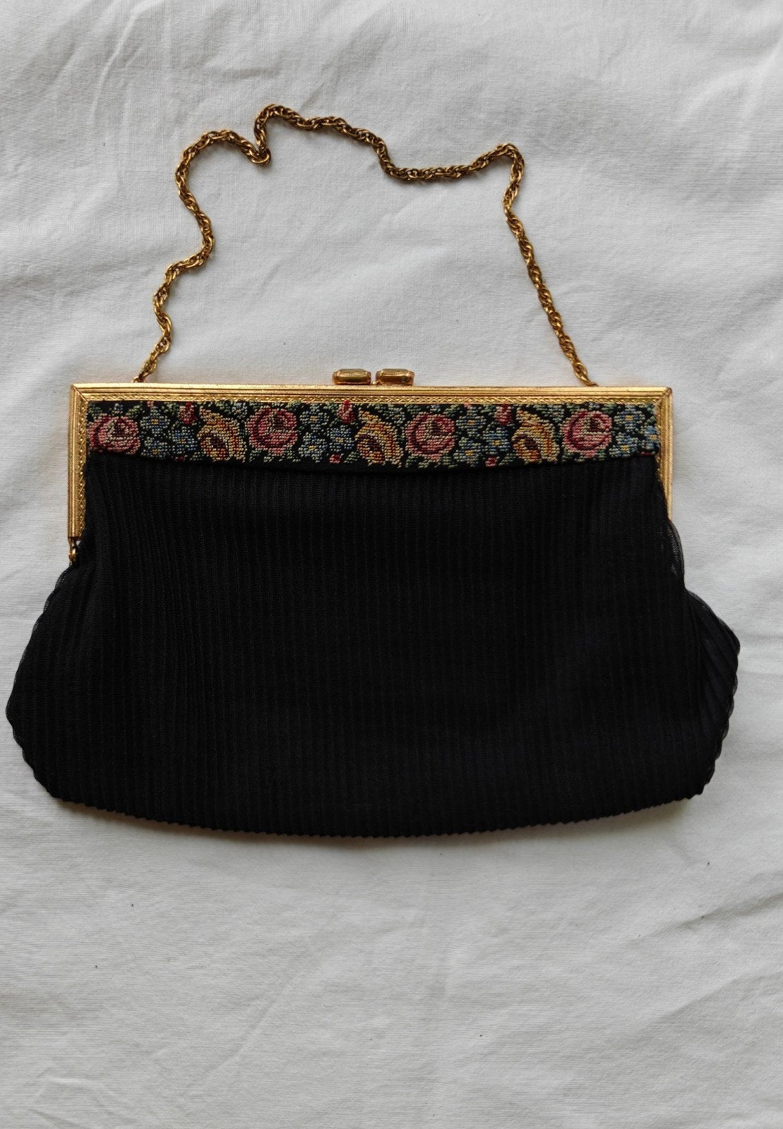 Vintage avondtas, jaren 50, Sieraden, Tassen en Uiterlijk, Ophalen of Verzenden, Zo goed als nieuw, Zwart, Avondtasje