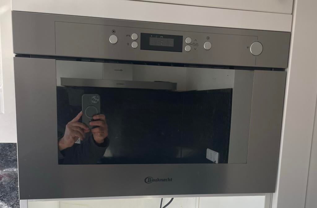 Bauknecht Inbouw Magnetron - Zilver/Zwart, Ophalen, 60 cm of meer, Inbouw, Draaiplateau