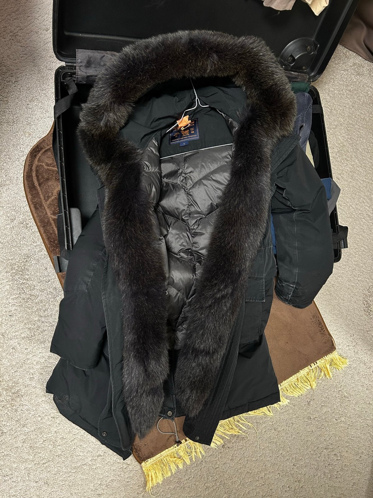 Woolrich Military Parka Zwart Maat L - Zeer Goede Staat, Ophalen of Verzenden, Zo goed als nieuw, Maat 52/54 (L), Zwart