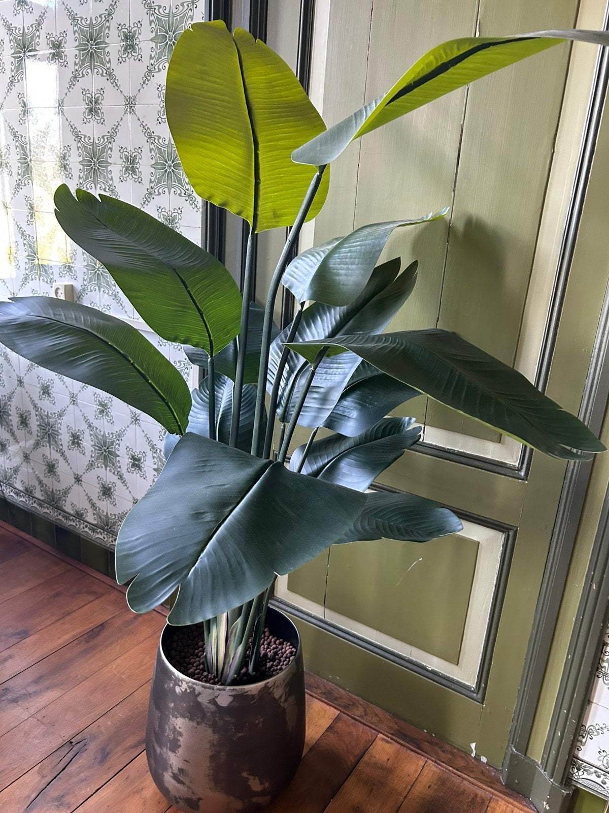 Grote kunstplant  / Paradijsvogelplant inclusief luxe pot, Ophalen, Overige soorten, In pot, 150 tot 200 cm