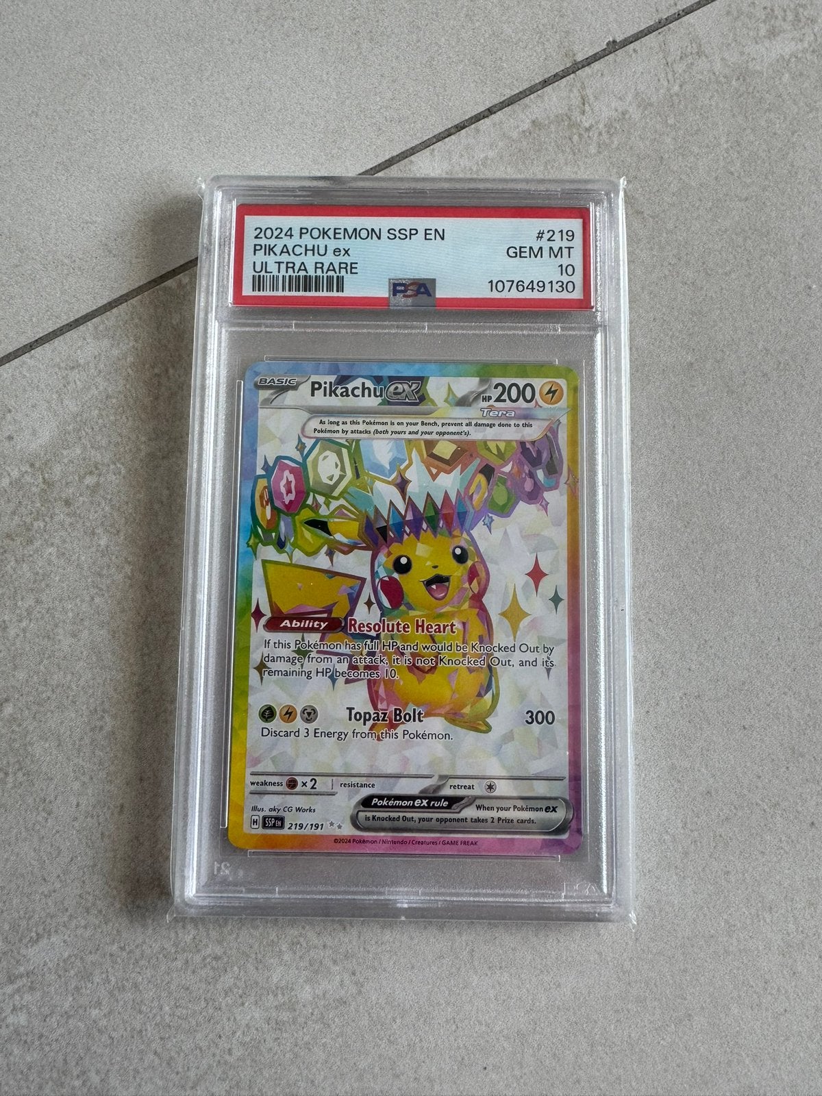 Pikachu ex 219 psa 10, Ophalen of Verzenden, Zo goed als nieuw, Losse kaart