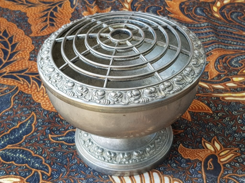 Originele oude Engelse rose bowl van silverplate 14,6 cm., Antiek en Kunst, Ophalen of Verzenden
