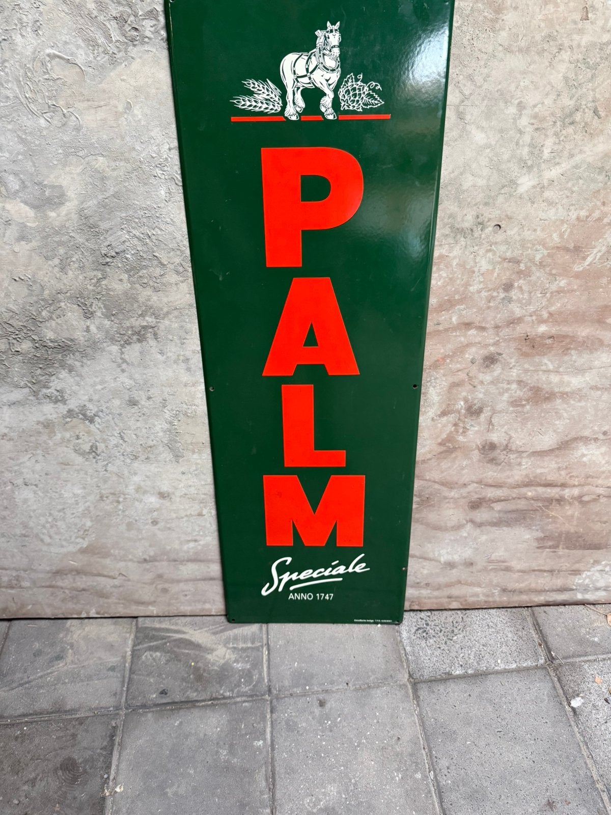 Palm bier emaille reclame bord, Ophalen of Verzenden, Zo goed als nieuw, Reclamebord