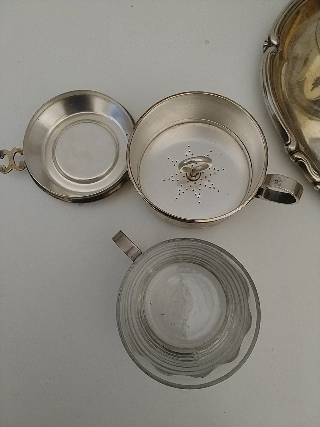 Vintage Verzilverd Koffie/Thee Set met Dienblad, Ophalen of Verzenden