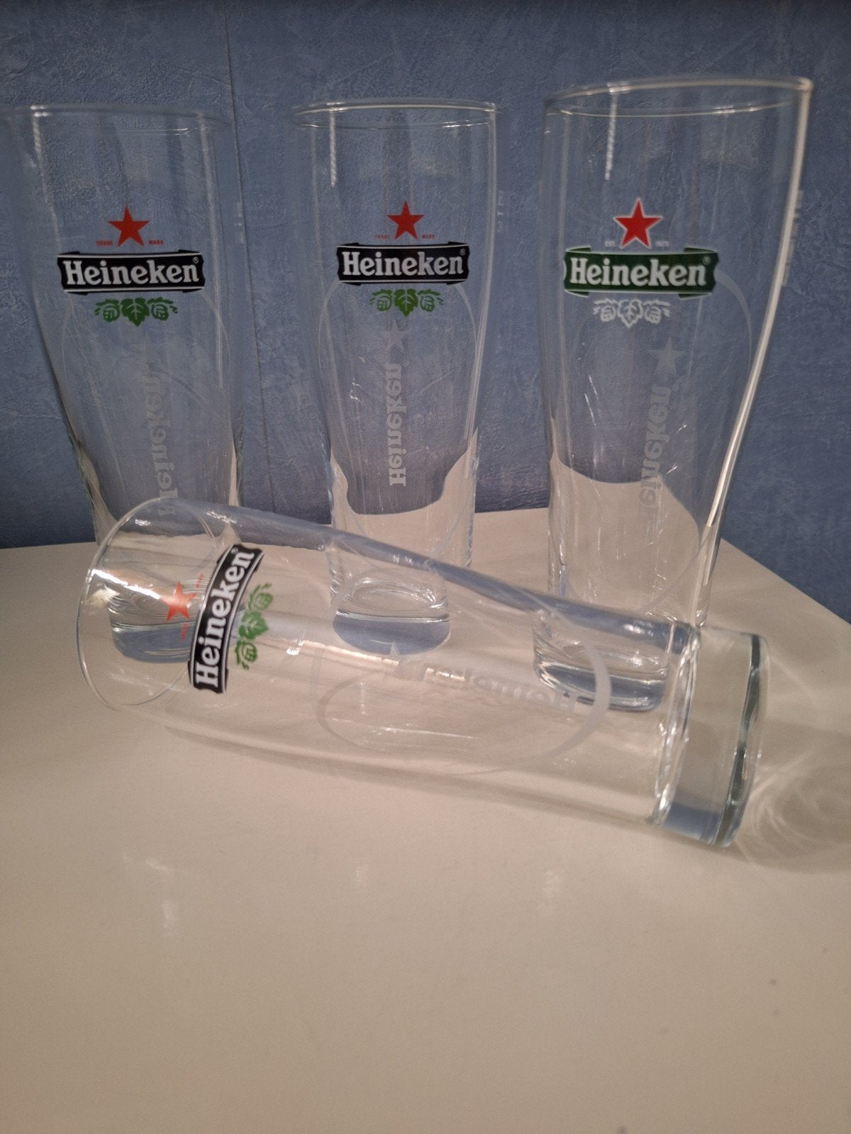 Set van 4 Heineken bierglazen, Nieuw, Ophalen of Verzenden, Overige merken, Glas