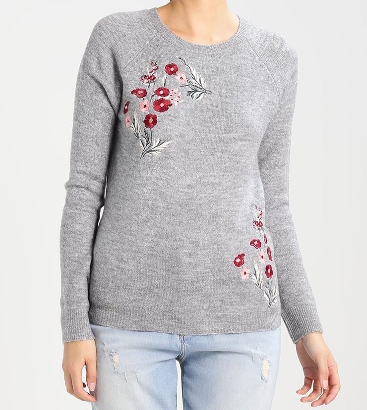 Dorothy Perkins grijse embroidered trui pullover maat 36, Nieuw, Ophalen of Verzenden, Grijs, Maat 36 (S)
