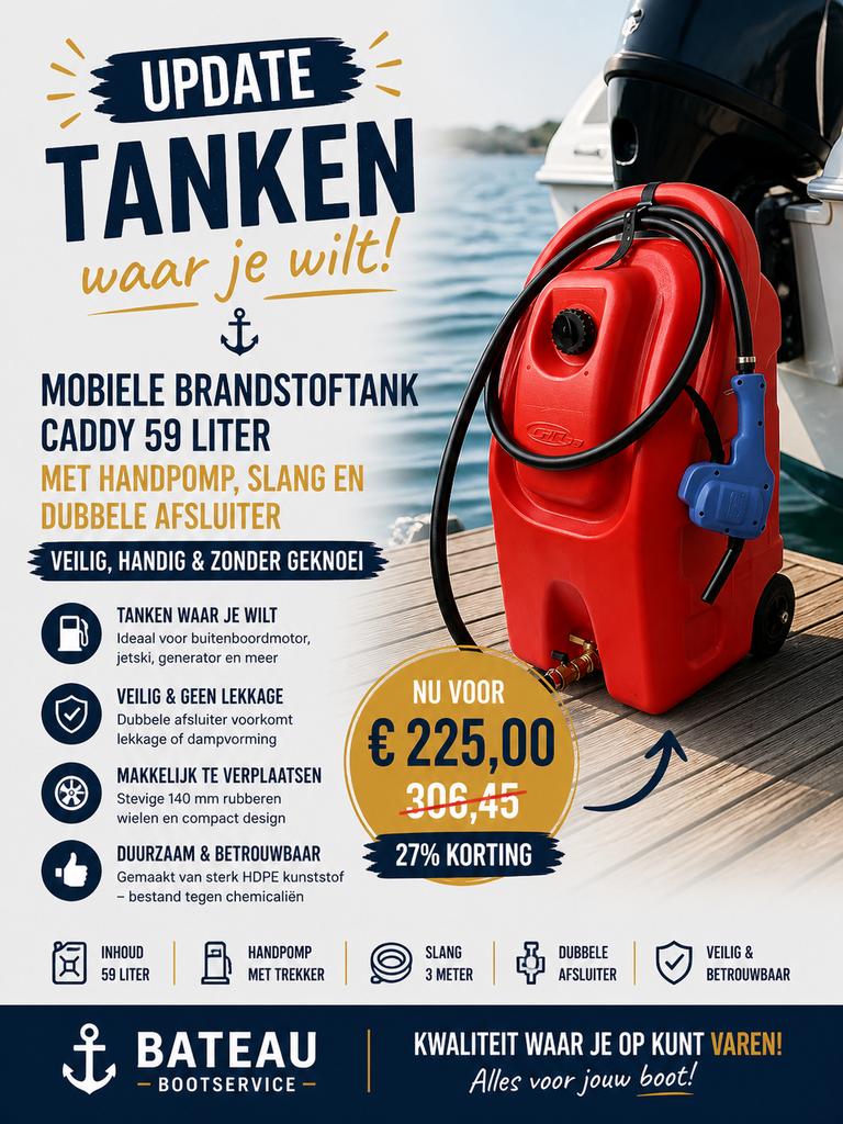 Verrijdbare jerrycan van 59 liter, Info@bateaubootservice.nl, Bateau, Nieuw, Ophalen of Verzenden