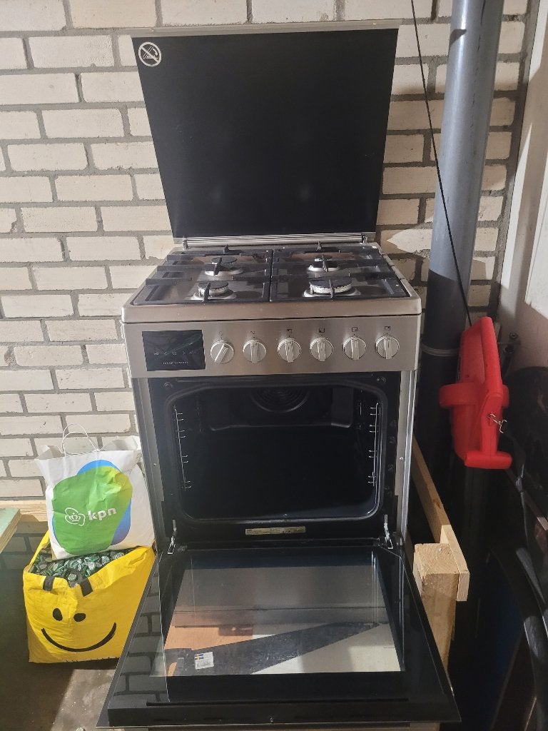 Pelgrim PF8201RVSA gas fornuis met 4 branders, rvs, Witgoed en Apparatuur, Fornuizen, Ophalen, 60 cm of meer, 4 kookzones, Zo goed als nieuw