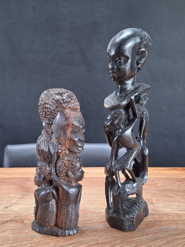 2st Afrikaanse houten tree of live beelden levensboom, Ophalen of Verzenden, Handgemaakt, 20 - 50 cm, Hout