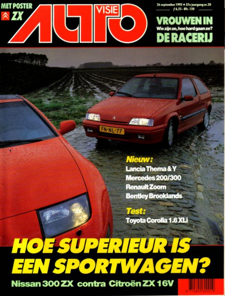 Autovisie dubbeltest Nissan 300 ZX en Citroen ZX 16V 1992, Ophalen of Verzenden, Gelezen, Overige merken