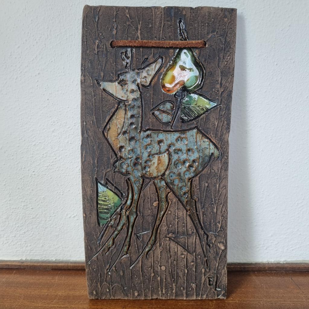 Wandhanger, Tilgmans Keramiek, "Hert", Zweden,  jaren '70, Ophalen of Verzenden