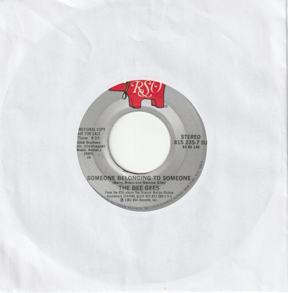 PROMO single Bee Gees: Someone belonging to someone, Gebruikt, Ophalen of Verzenden, Pop, Overige typen