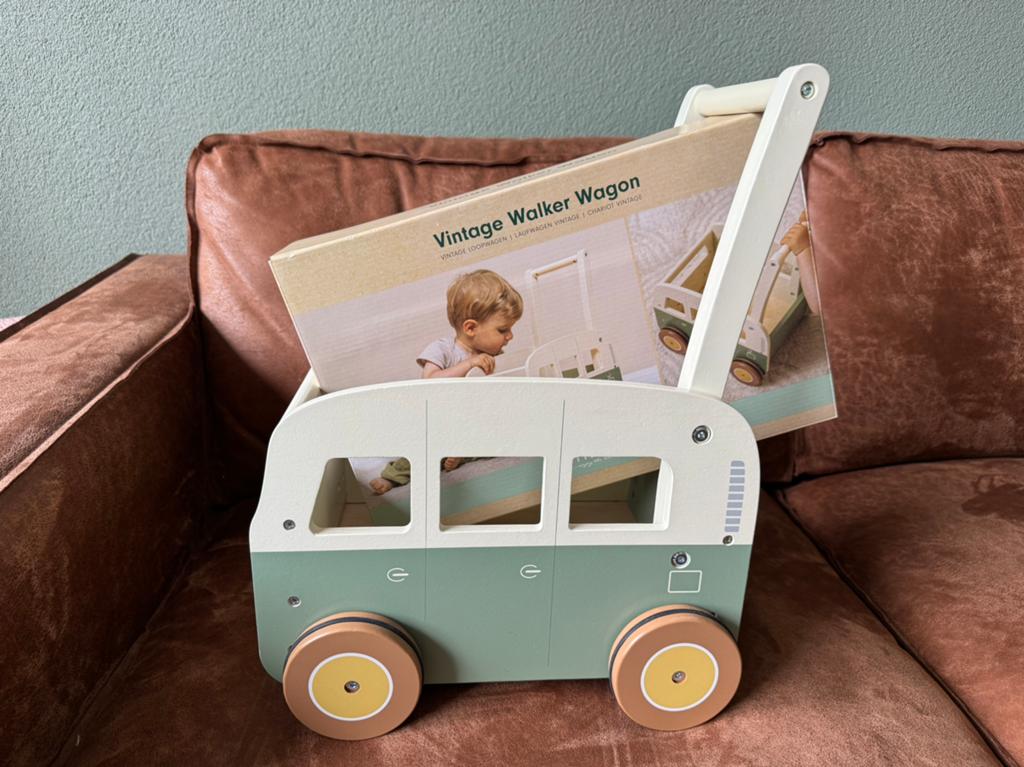 Houten Loopwagen Vintage Camper - Zo goed als nieuw, Ophalen, Zo goed als nieuw, Duwvoertuig