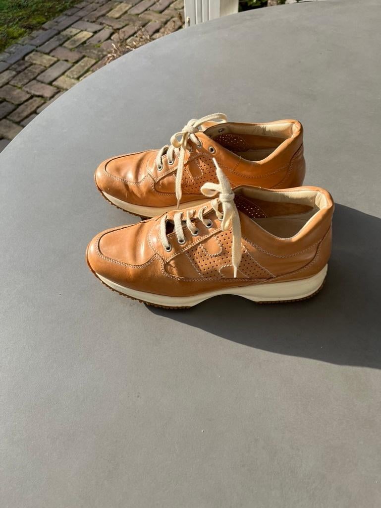 Beige/caramel Hogan Interactive sneakers, maat 38,5, Verzenden, Beige, Gedragen, Sneakers of Gympen