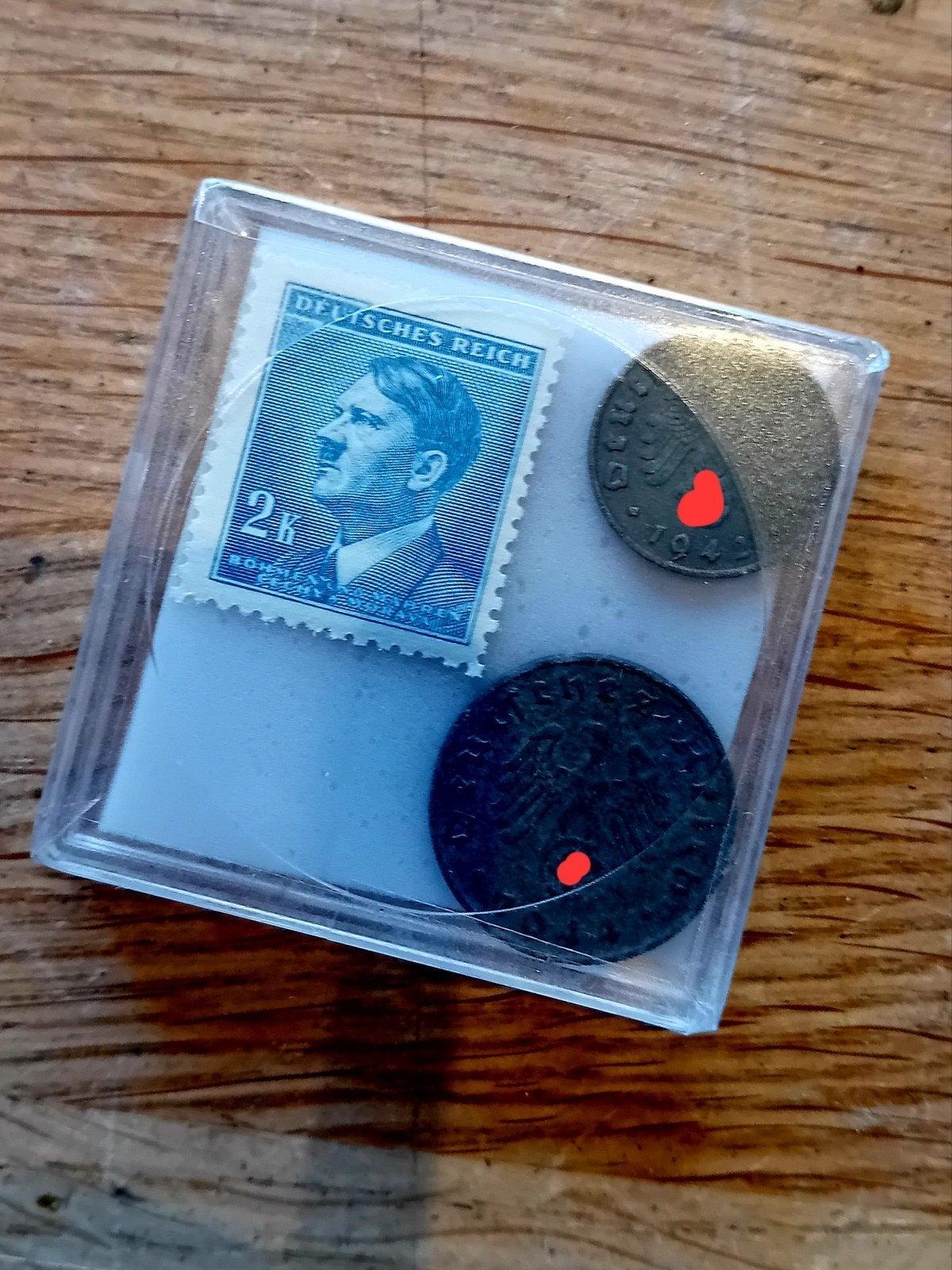 ​WO2 Duitse Set – Hitler Postzegel & Reichspfennig Munten (C, Ophalen of Verzenden