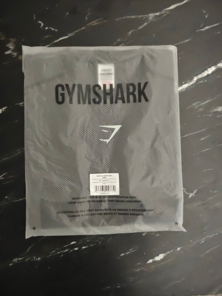 Gymshark Onyx 5.0 Seamless Tank — XL — Black/ Light Grey, Fitness, Ophalen of Verzenden, Gymshark, Zwart