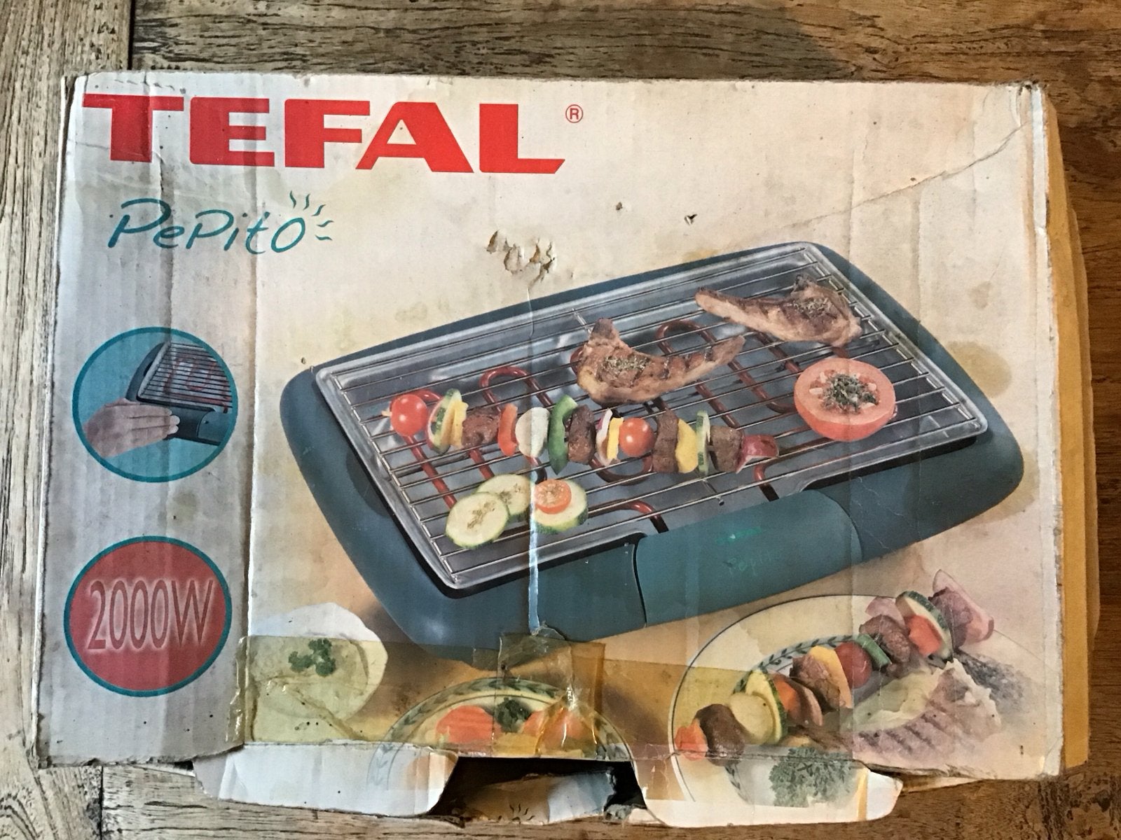 Tefal Pepito elektrische barbecue 2000W, Ophalen, Gebruikt