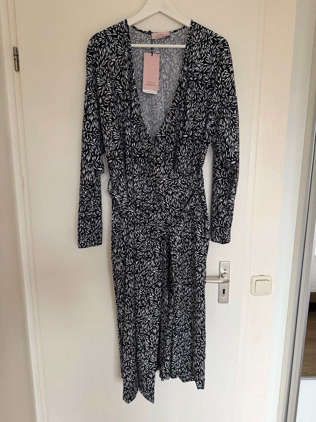 Studio Anneloes Angie Leaves Jurk Zwart/Wit XL Nieuw, Zwart, Maat 46/48 (XL) of groter, Nieuw, Ophalen of Verzenden