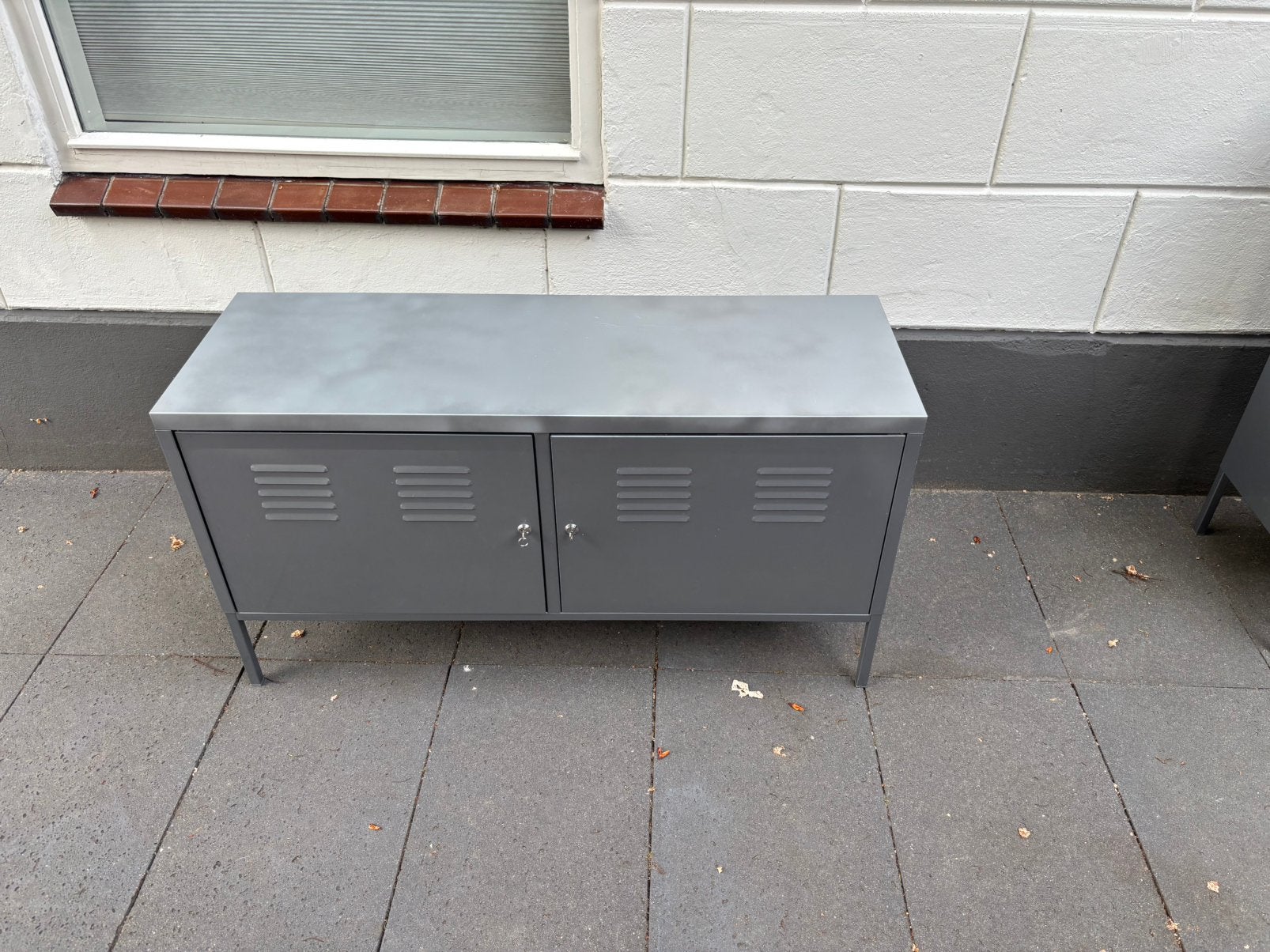 Stoere industriële grijs metalen IKEA PS lockerkast, Huis en Inrichting, Ophalen, Gebruikt, Vintage