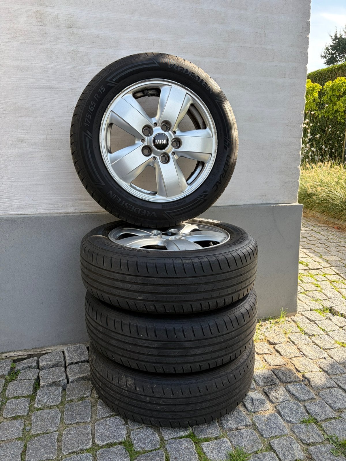 Zomerbanden set 15”  Mini F55, F56, F57 Heli Spoke 492, Ophalen, Gebruikt, Mini