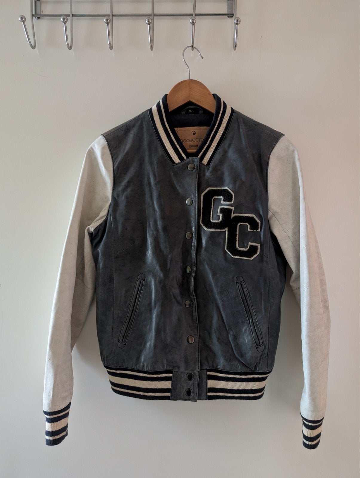 Goosecraft Leren Bomberjack - Maat S, Blauw, Goosecraft, Ophalen of Verzenden, Zo goed als nieuw