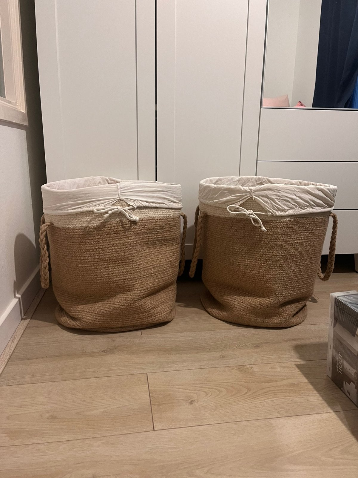 2 wasmanden/waszakken van IKEA (Ljungan), IKEA, Gebruikt, Wit, Ophalen of Verzenden