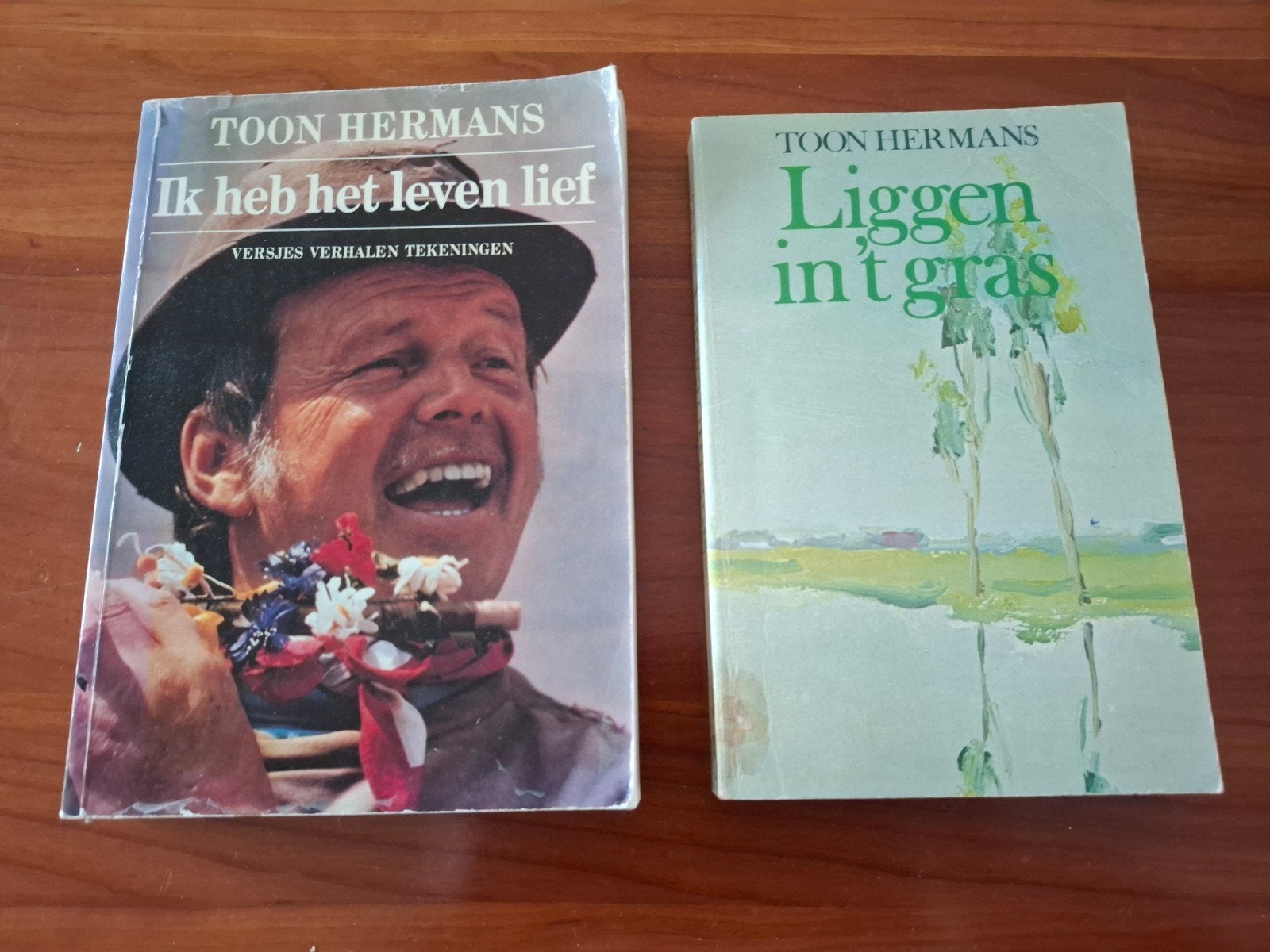 Toon Hermans Boeken Ik heb het leven lief Liggen in 't gras, Ophalen of Verzenden, Gelezen, Toon Hermans