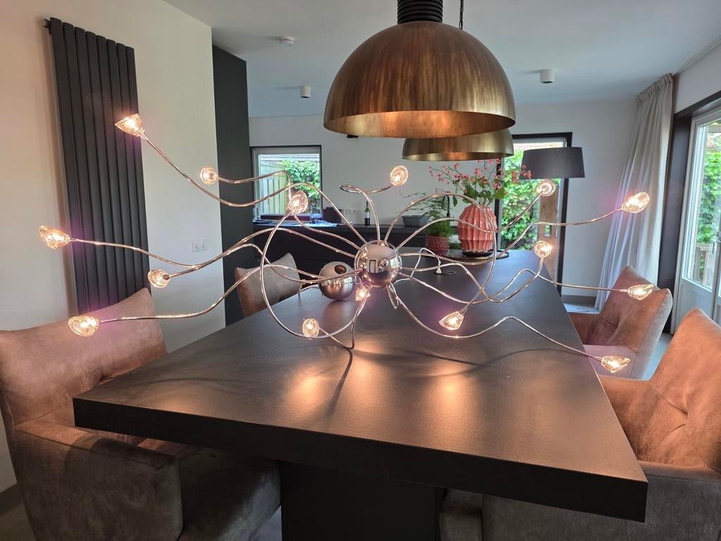 halogeen plafondlamp octopus 🐙, Ophalen, Zo goed als nieuw, Glas, 75 cm of meer