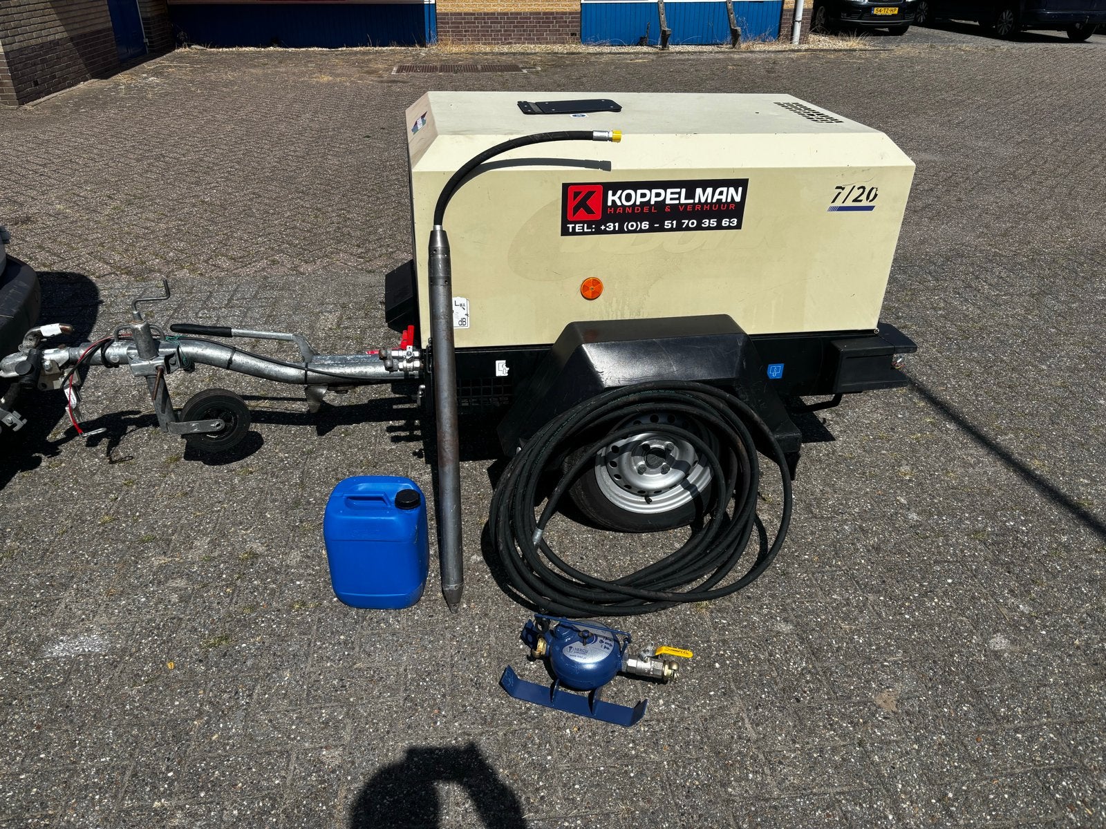 Doosan 7/20 Mobiele Compressor met Nakoeler en Vochtscheider, Ophalen of Verzenden